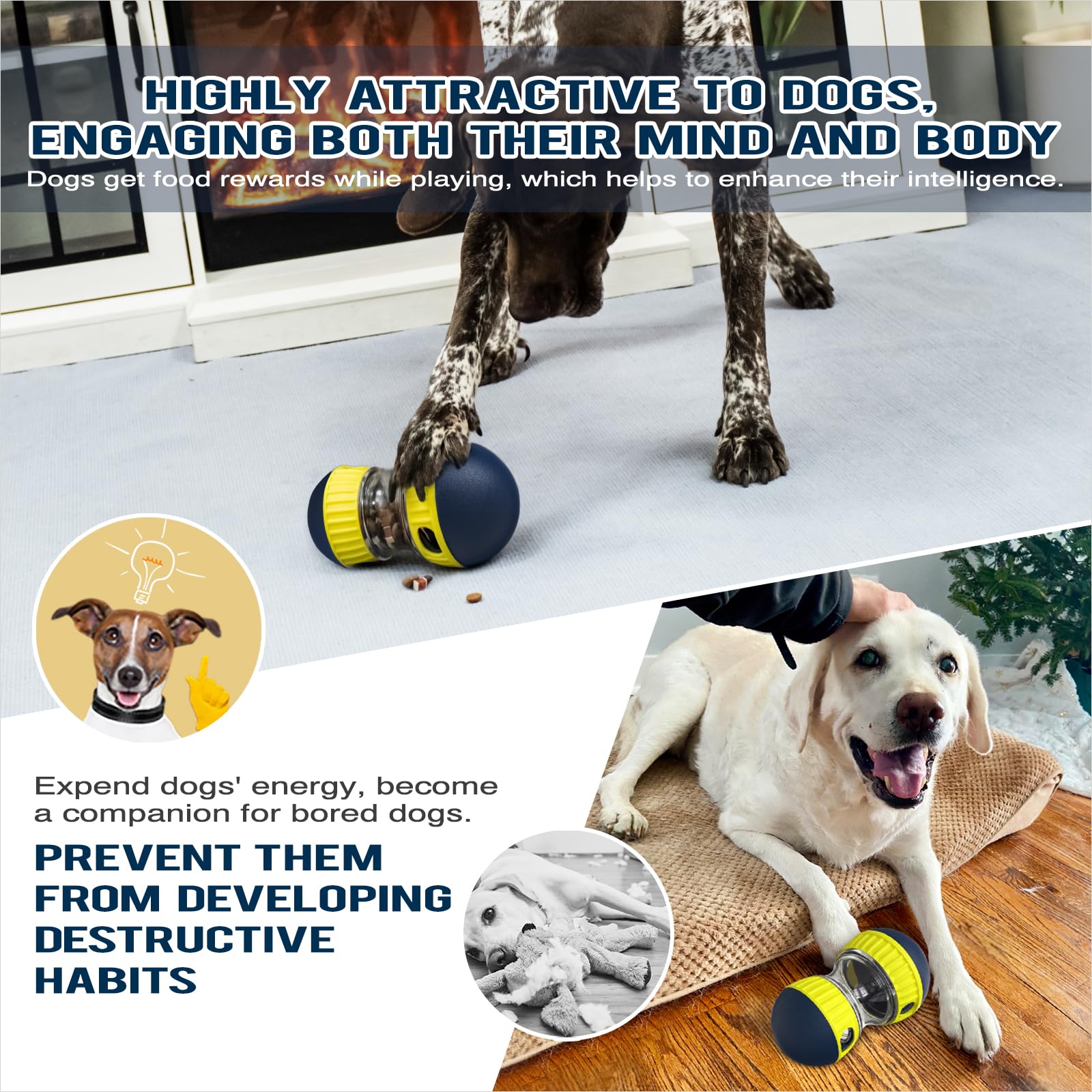 TLKNG extra-large dog toy shown in home environment.