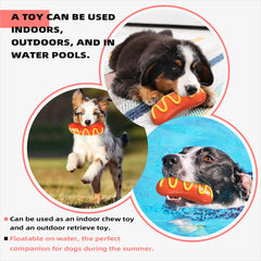 TLKNG hotdog toy one-piece build supports safe fetch play with active dogs.