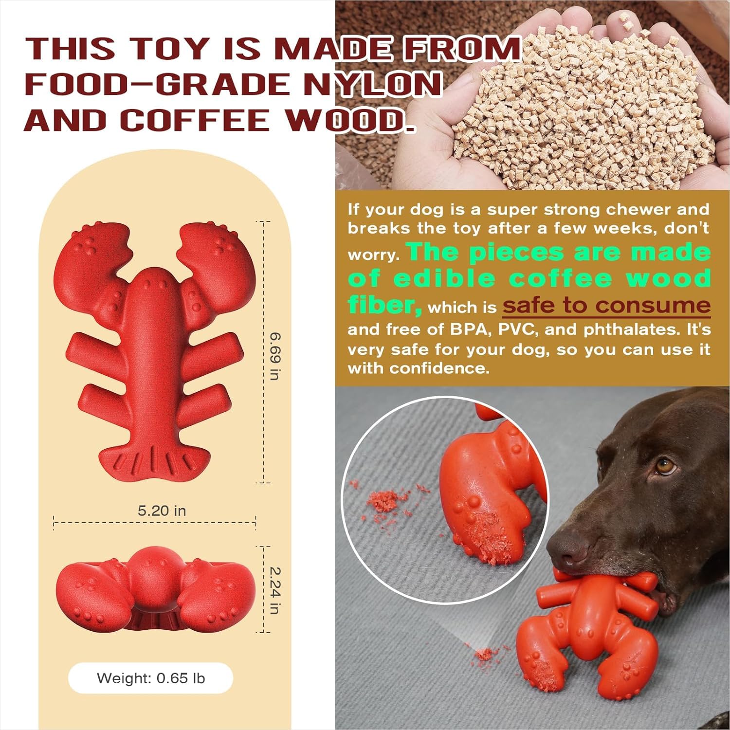TLKNG Lobster Dog Chew Toy outdoor-fetch compatible for active dogs.
