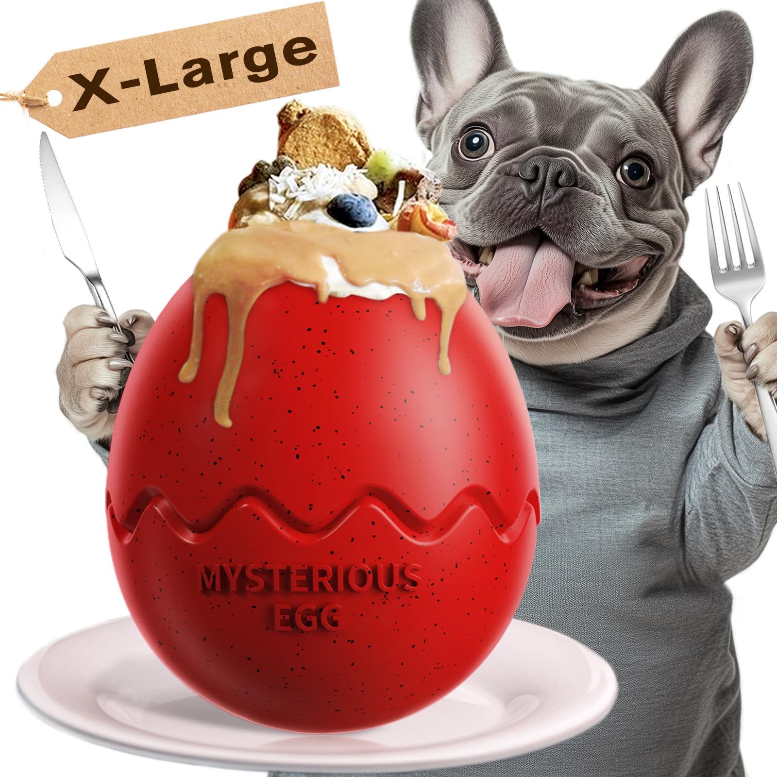 TLKNG large dog filler toy fill-action showing interactive feeding that slows pace and boosts engagement