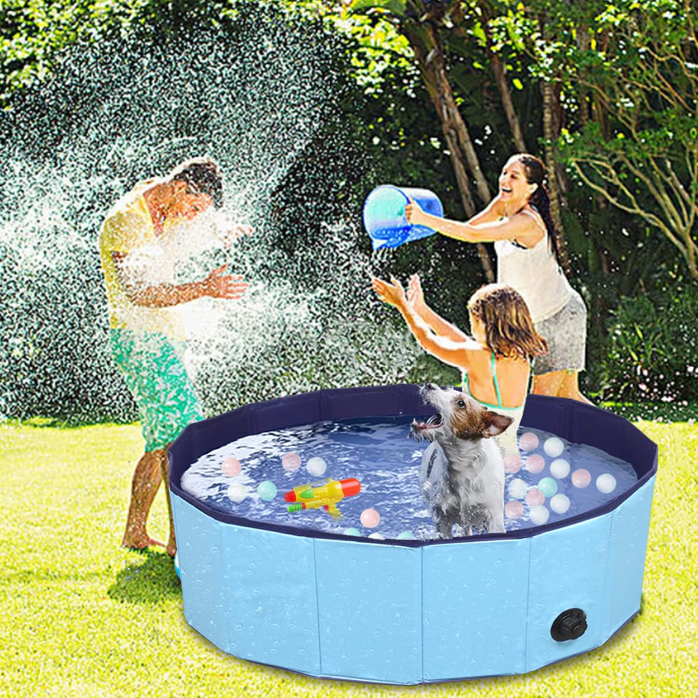 TMbsfatn dog pool PVC material offers durable, waterproof containment.