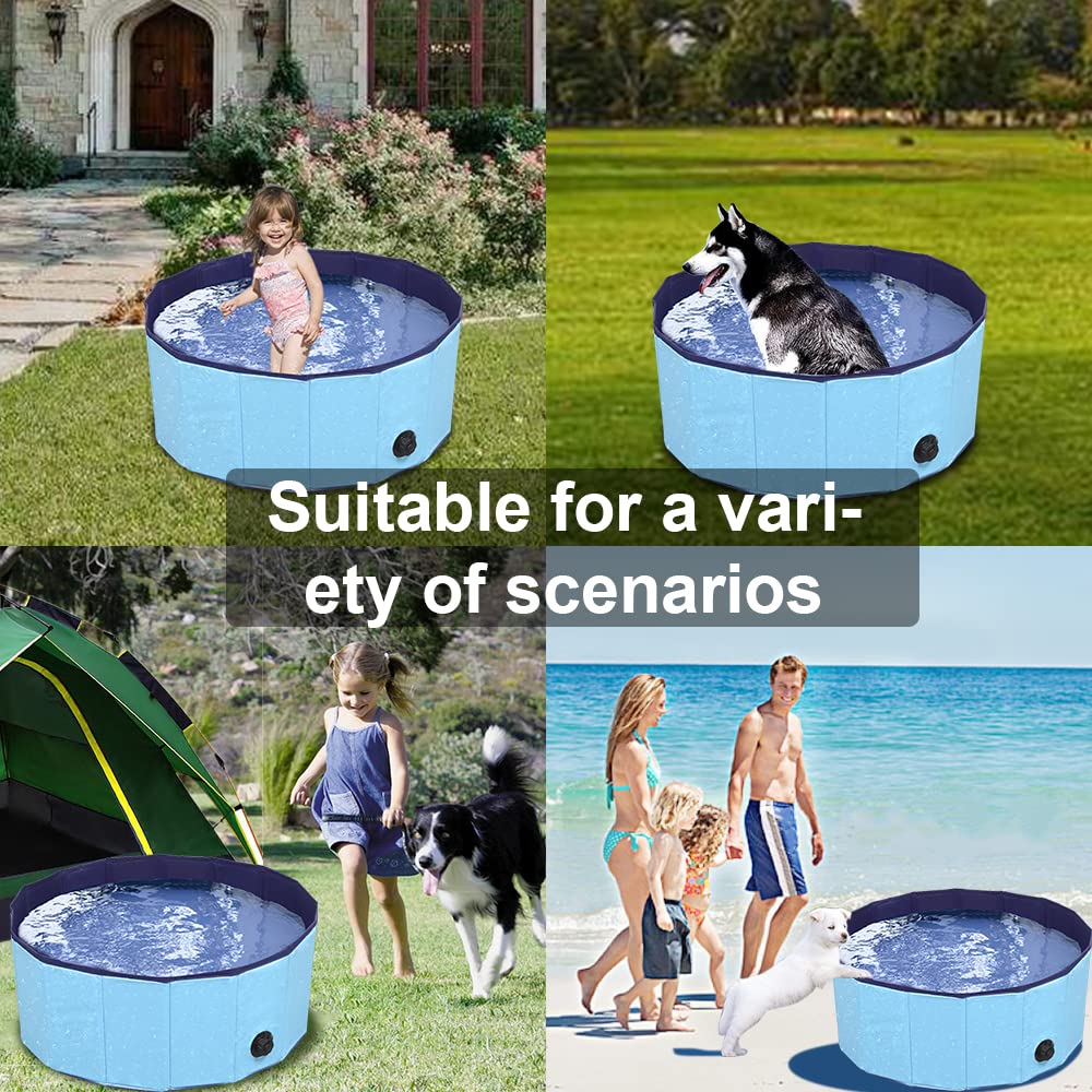TMbsfatn dog pool spiral outlet demonstrates easy-empty water release.
