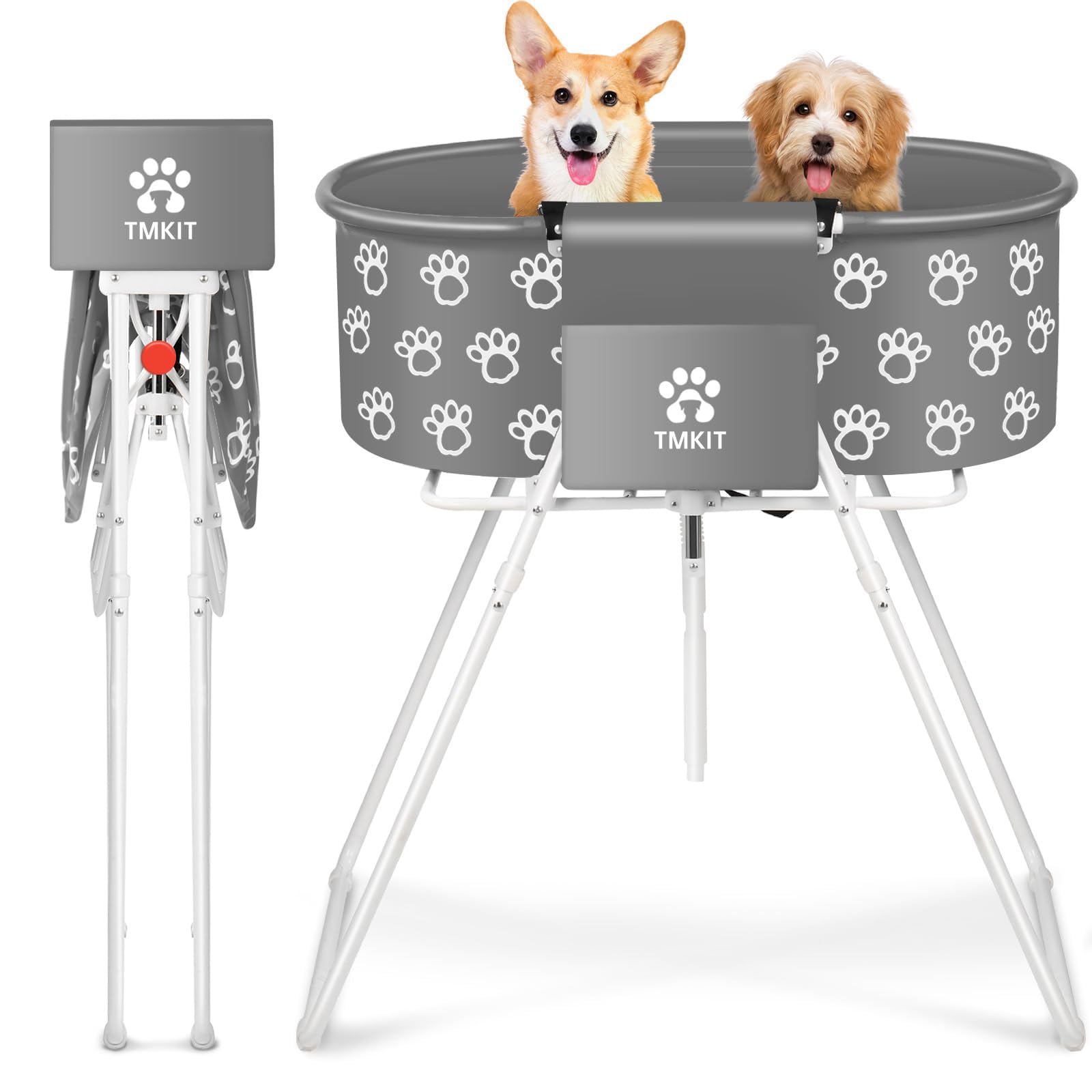 Tmkit dog bathtub folded for compact storage after grooming