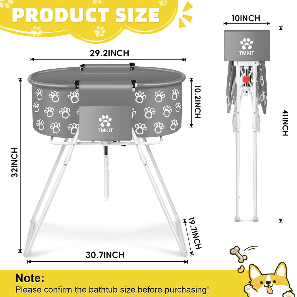 Tmkit dog bath tub opened at comfortable height for washing