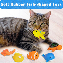TMLDOT Cat Pool Toy Fish interaction captures active play and pouncing practice