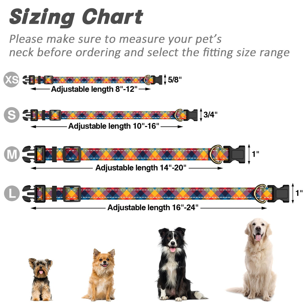 TMOODEL colorful tartan dog collar blends safety and style