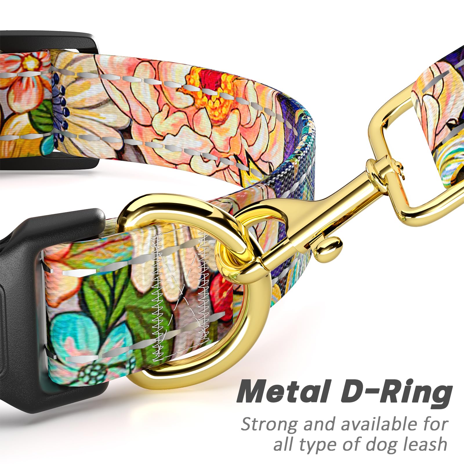 TMOODEL coated alloy D-ring provides secure leash attachment every walk.