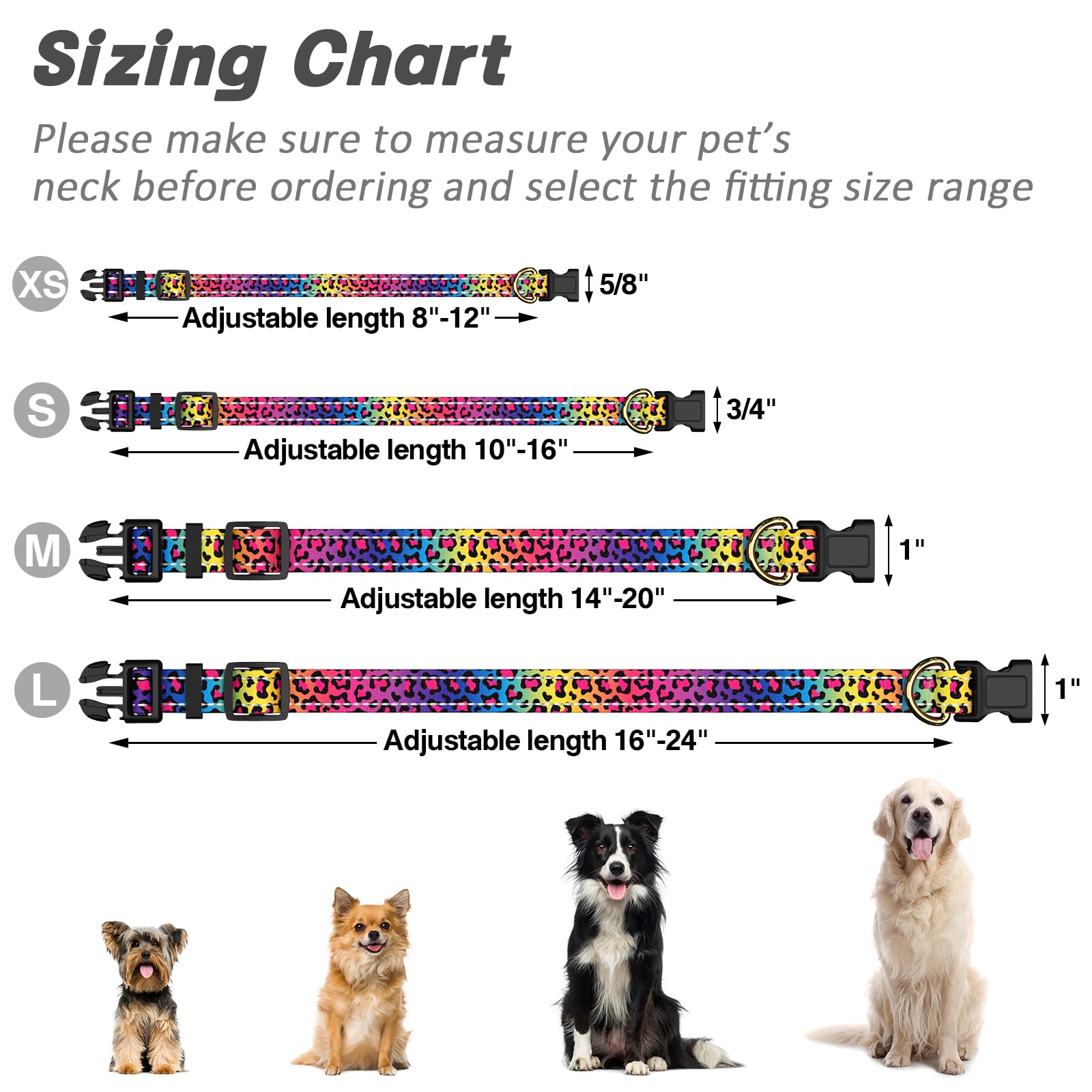 TMOODEL neon leopard dog collar – vibrant style plus safety for bold pups.