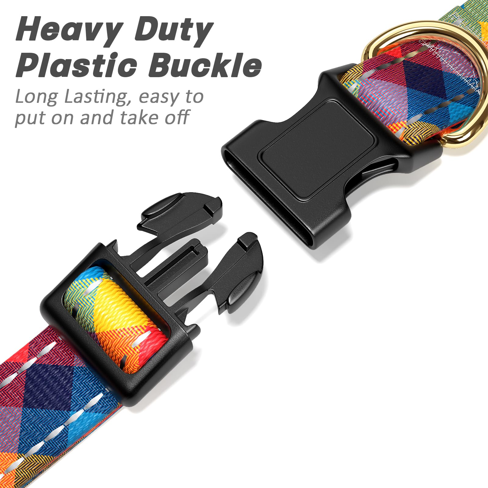 TMOODEL quick-release buckle dog collar easy on and off