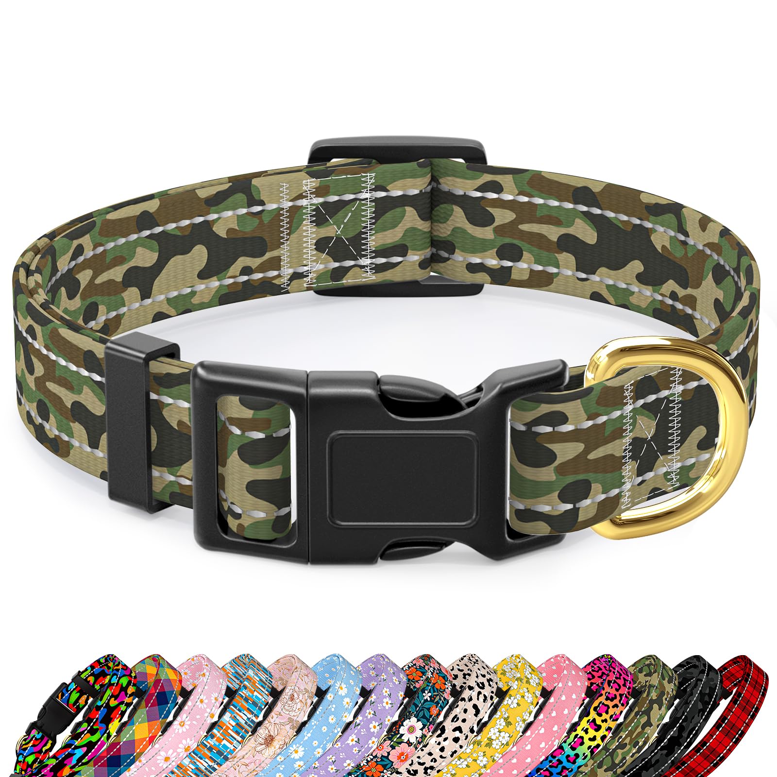 TMOODEL Reflective Dog Collar Green enhances night visibility for safer evening walks.
