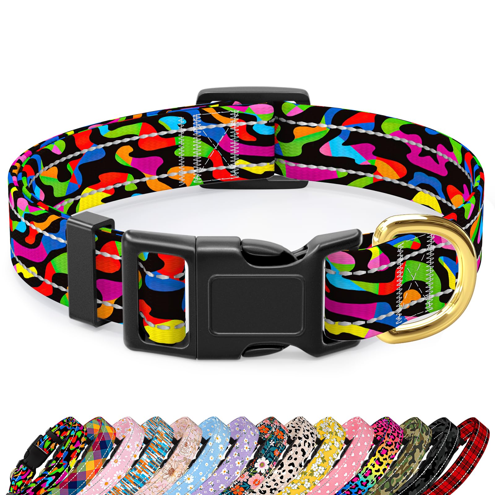 TMOODEL reflective dog collar boosts nighttime visibility for safer walks.