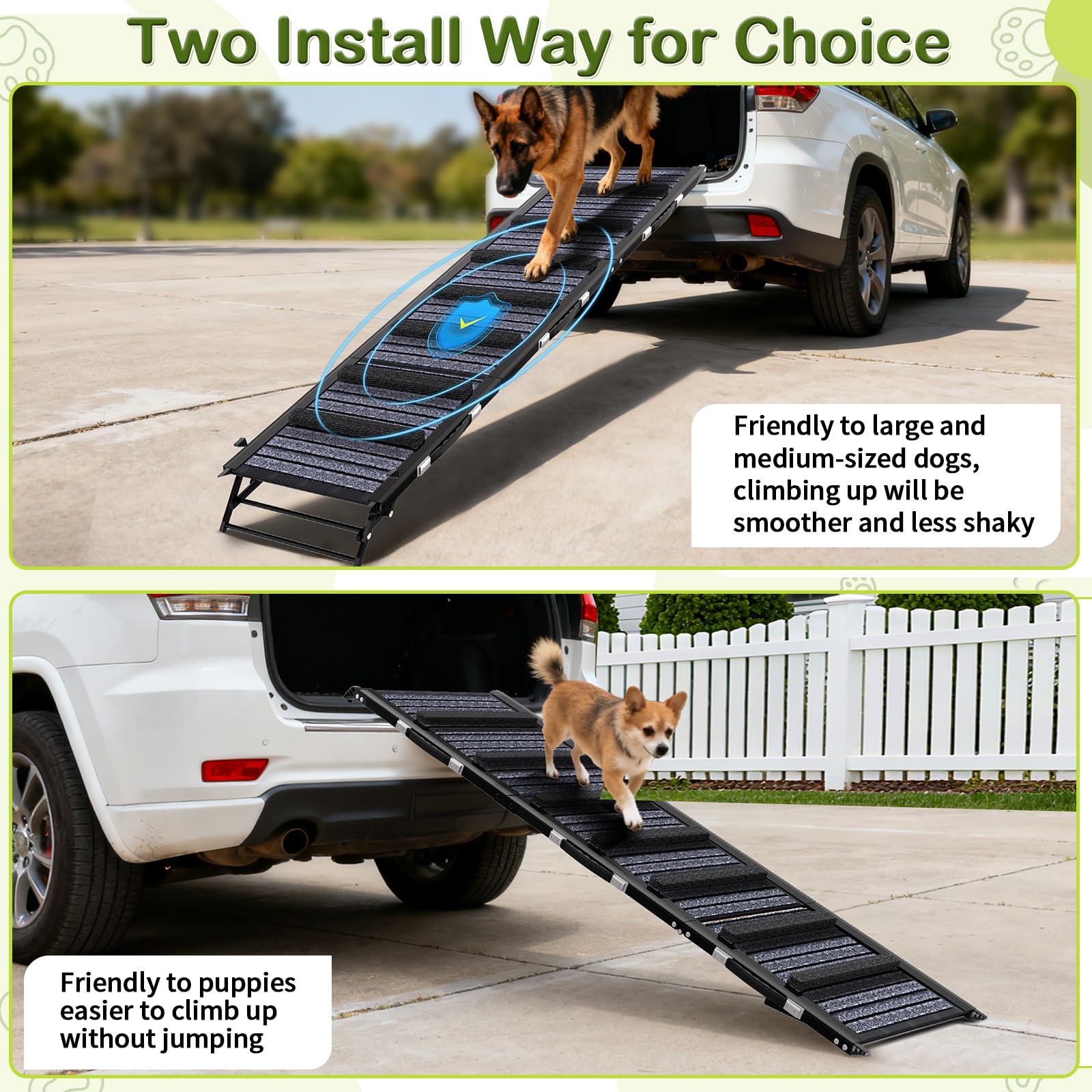 TNELTUEB dog ramp folded for compact storage and travel.