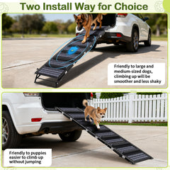 TNELTUEB dog ramp folded for compact storage and travel.