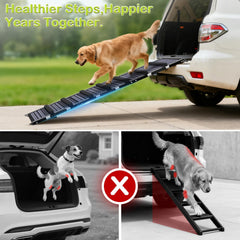 TNELTUEB dog ramp in use inside car for easy entry of a large dog.