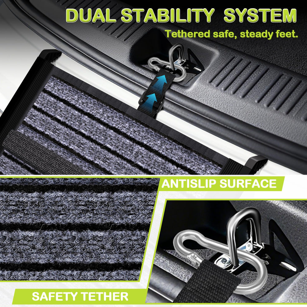 TNELTUEB dog ramp surface detail highlights arched barrier for traction.