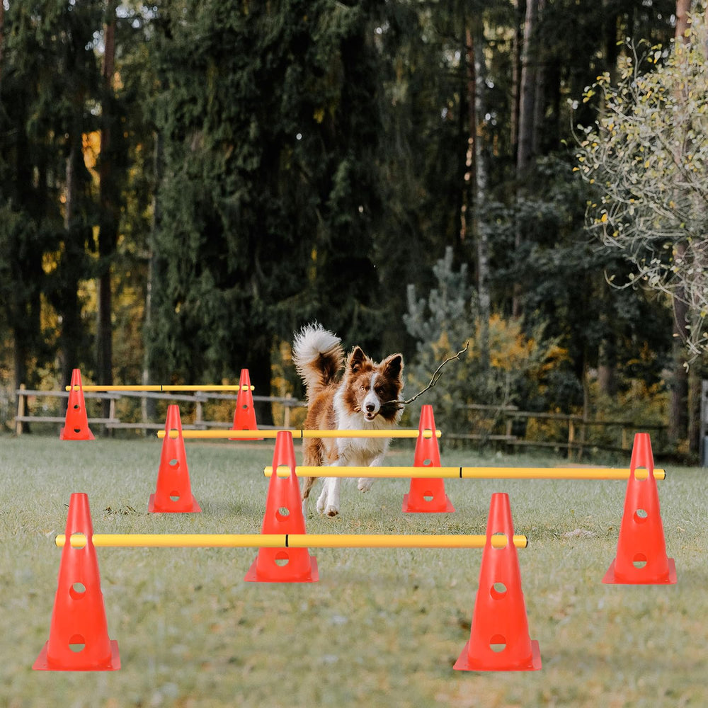 TNZMART agility poles height-adjustable for varied obstacle difficulty during practice