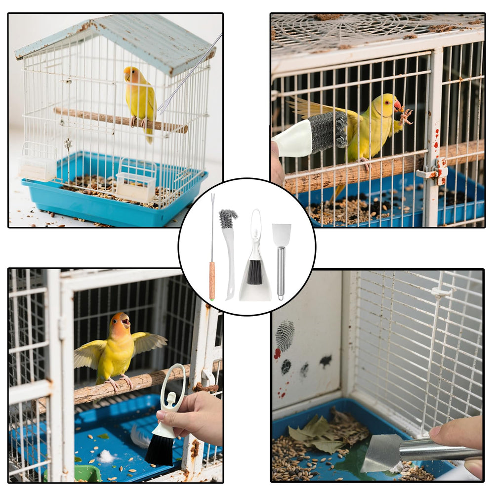 TOAINRSI broom for dust helps sweep large areas of the cage quickly.