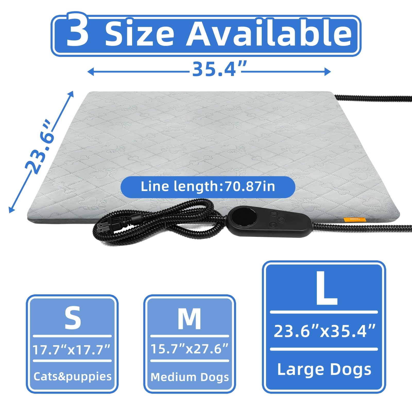 Toaspa Pet Heating Pad LED controller showing temperature settings