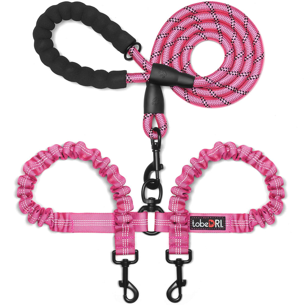 tobeDRI Comfortable Dual Dog Leash with hand grip for comfy all-day walks.