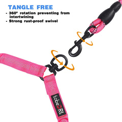 tobeDRI Dual Dog Leash with reflective stitching boosts night safety.