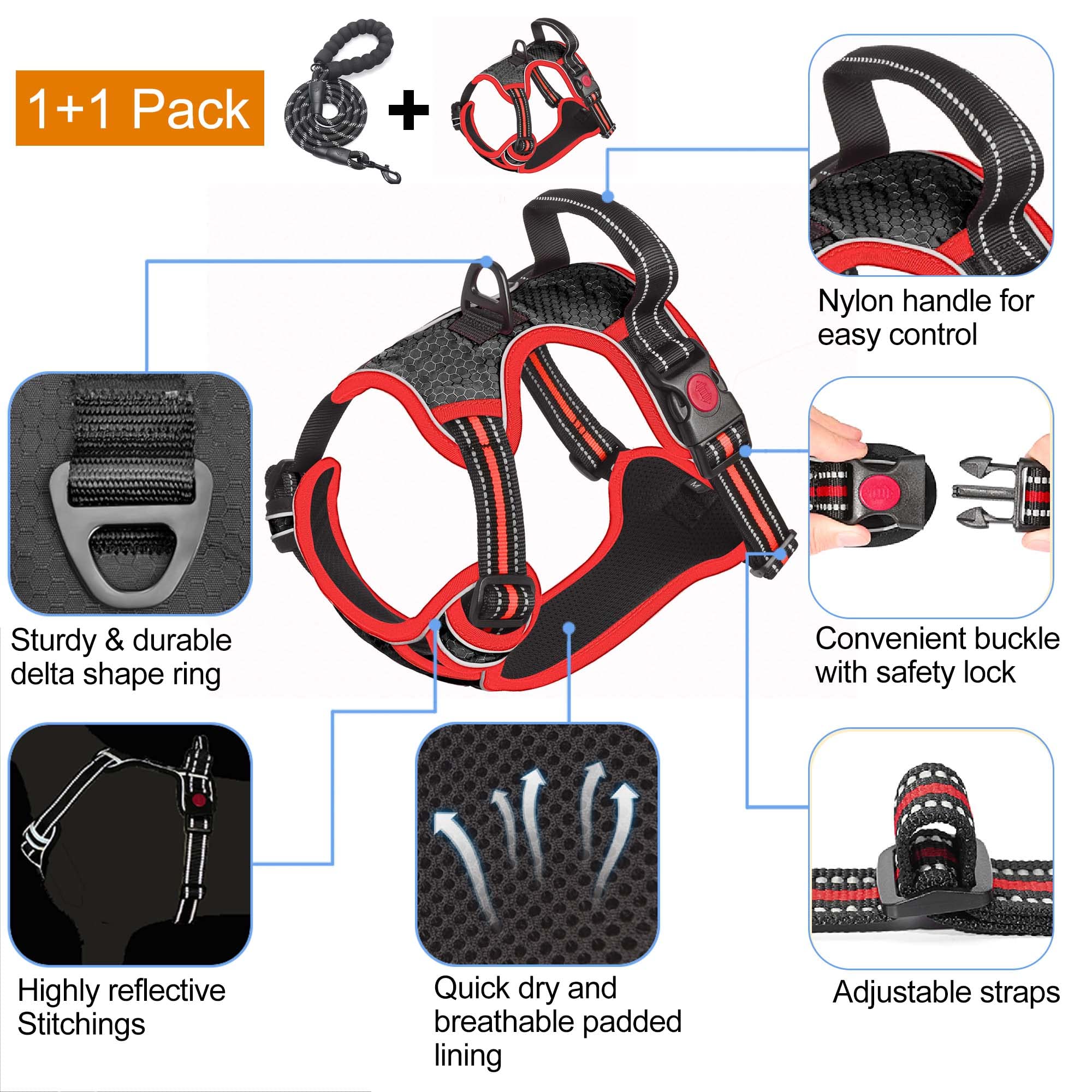 tobedri Durable nylon Oxford harness image highlighting long lasting materials