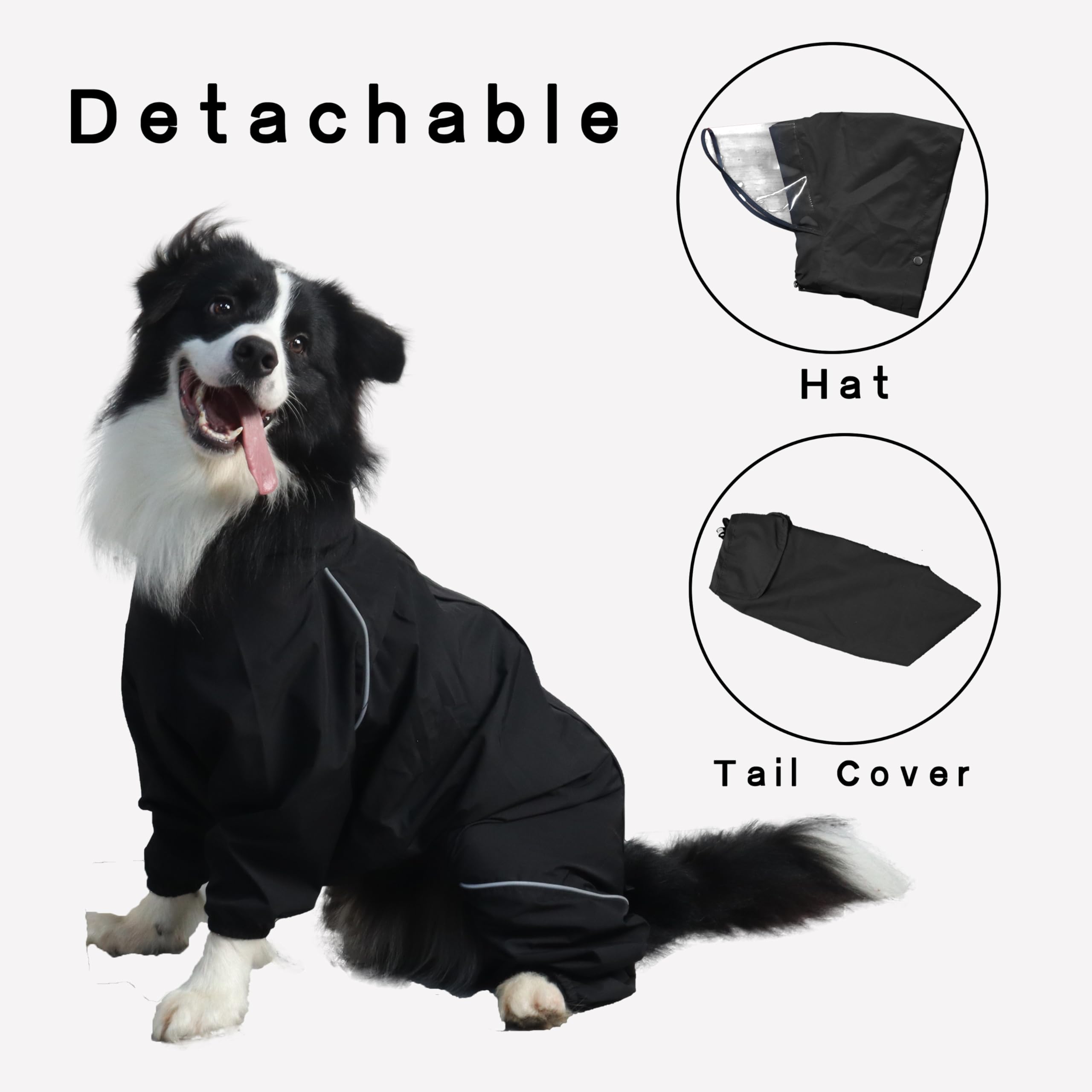 TOBOSS dog raincoat adjustable belly strap ensures secure fit