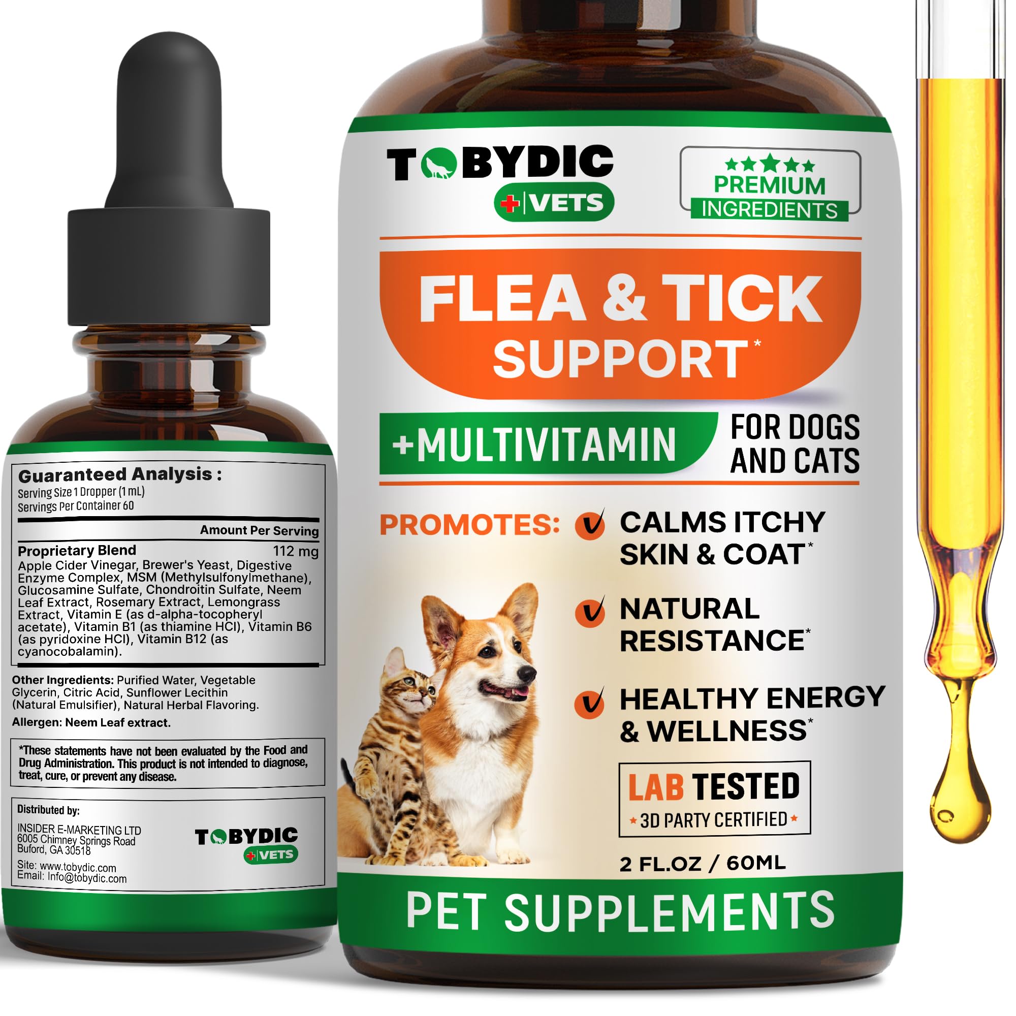 TOBYDIC flea tick prevention drops bottle for easy daily protection