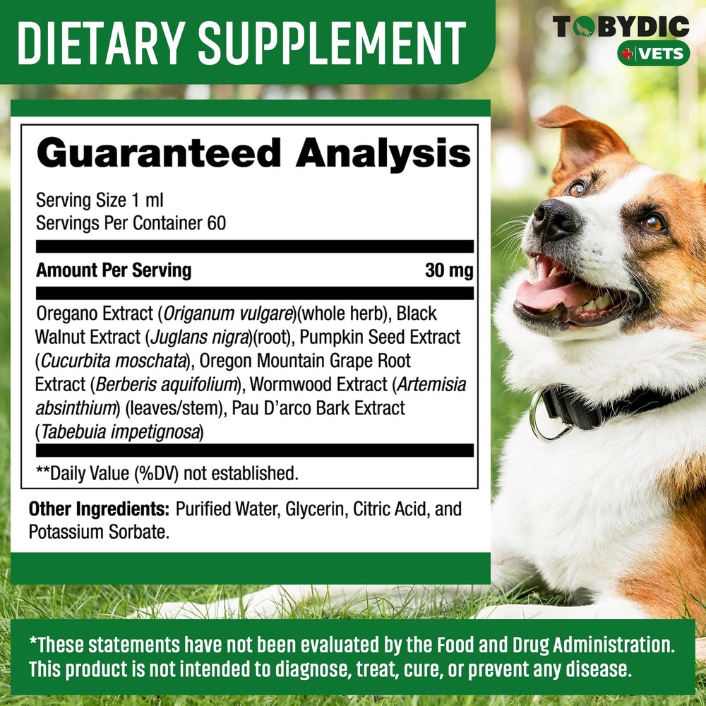 TOBYDIC gut health illustration suggests supporting digestive balance in pets.