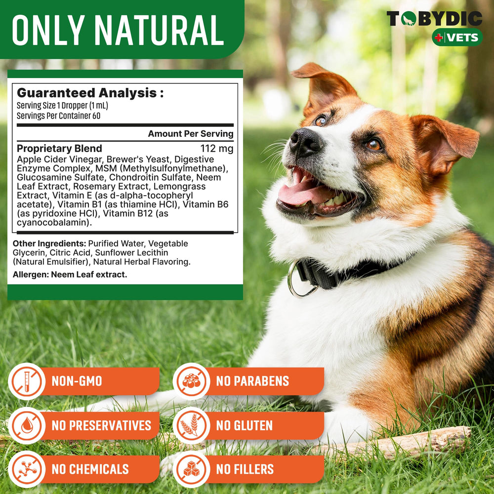 TOBYDIC pet dosing chart illustrating weight based guidance