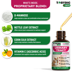 TOBYDIC UTI support cat and dog usage image showing versatile urinary health support