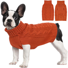 Tochibabe small dog sweater front view highlights warm, snug comfort for chihuahuas and other small breeds.