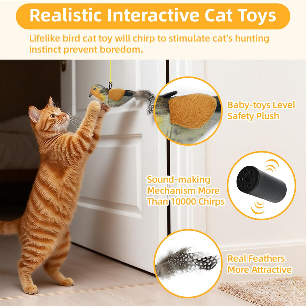 Tocirelo Bird Toy feathers closeup shows soft plush for safe indoor play.