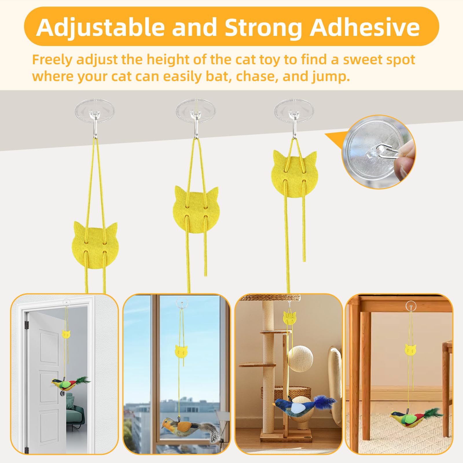 Tocirelo Cat Toy Door-Frame Attachment demonstrates adjustable setup for versatile play.