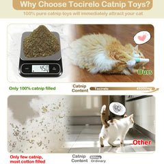 Tocirelo catnip toys bite-resistance closeup highlights reinforced seams for lasting play