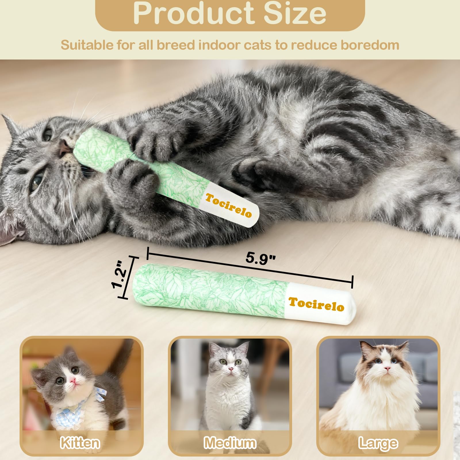 Tocirelo catnip toys multi-cat play scene shows shared enrichment