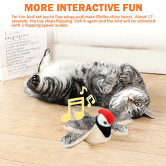 Tocirelo Flappy Bird Cat Toy emits chirp sounds for engaging indoor cats during solo play.