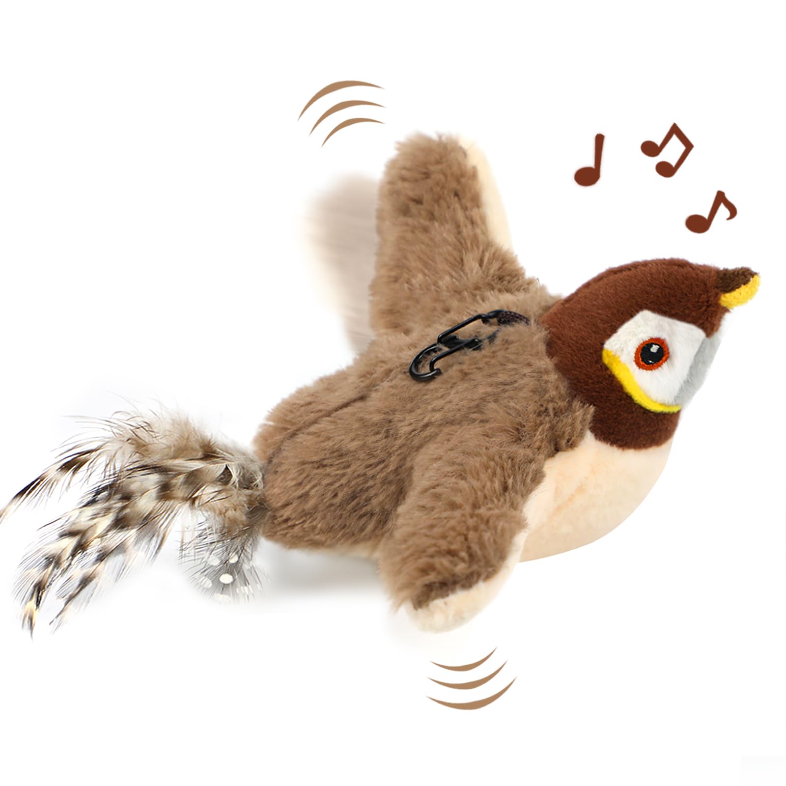Tocirelo flappy bird toy dangling encourages interactive bonding with a sparrow-like chase.