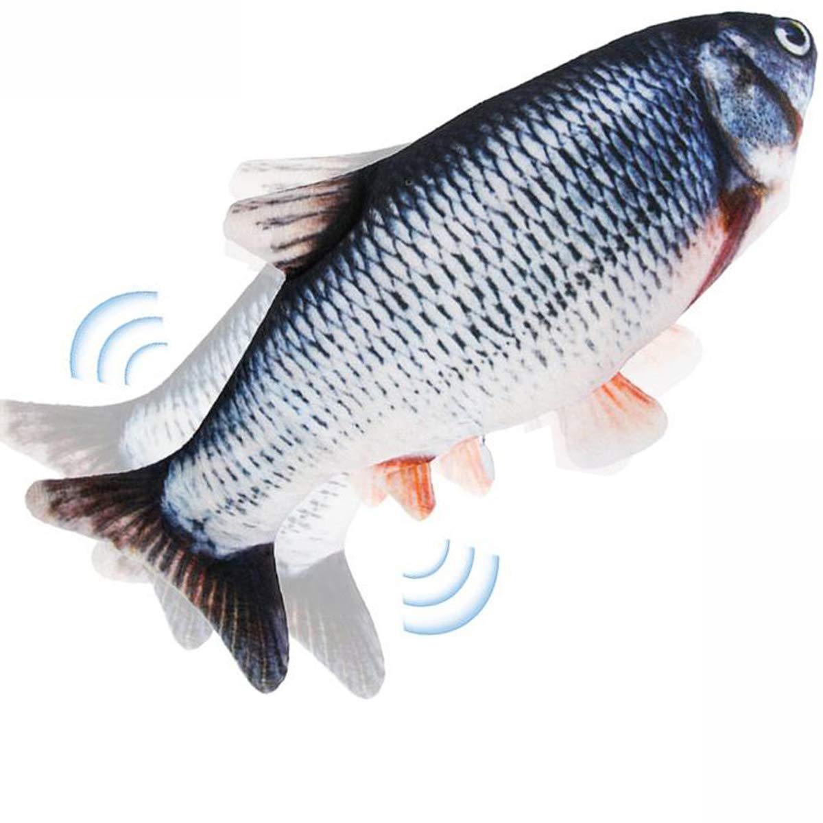 Tocirelo flopping fish cat toy showing wiggle motion for interactive play and exercise