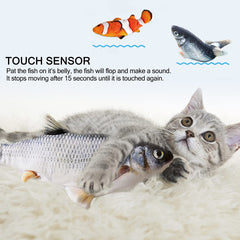 Tocirelo fish toy tail wiggle demonstrates interactive movement for kitten exercise