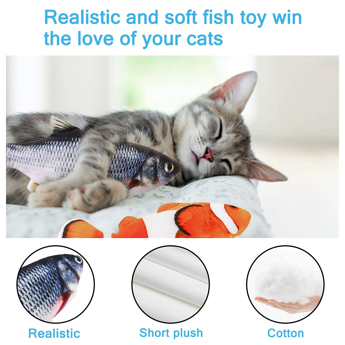 Tocirelo cat toy exterior features durable cotton cloth and plush material