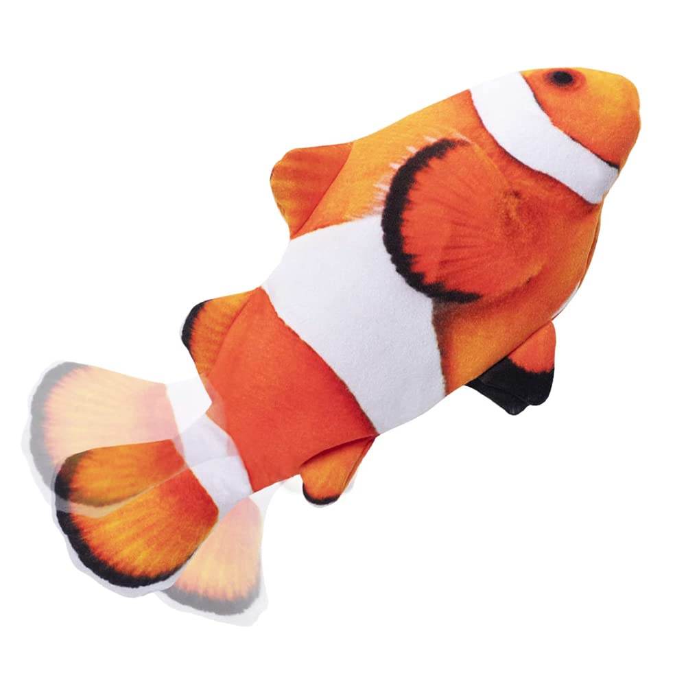 Tocirelo flopping fish toy front view turned on boosts playful exploration and exercise.