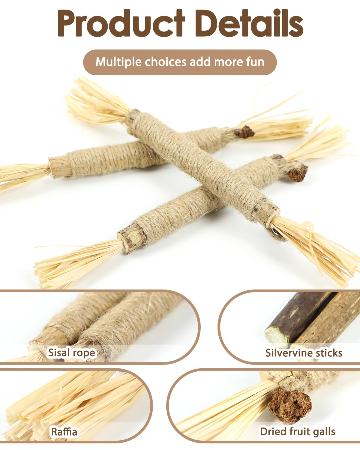 Tocirelo silvervine sticks in action showing self-play and engagement.