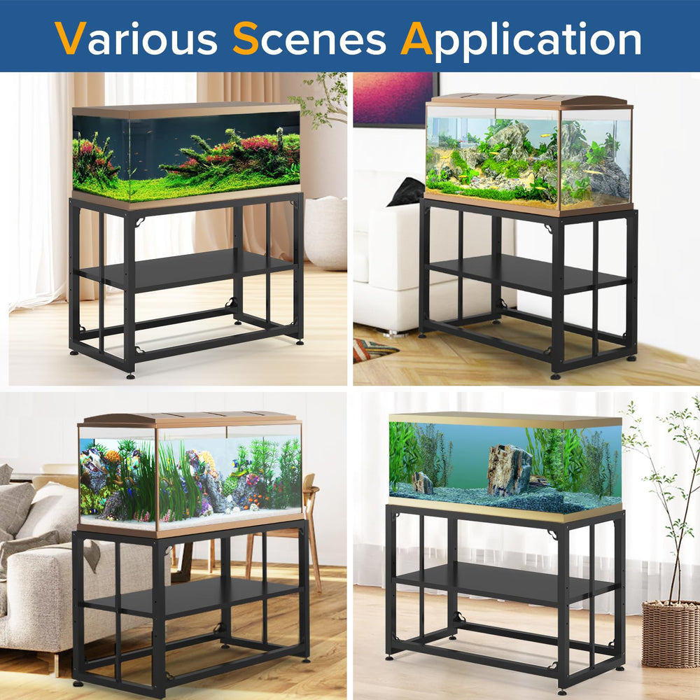 TOCRETOARE fish-tank-stand with non-slip feet protecting floors.