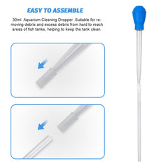 Todosy aquarium cleaning dropper nozzle diameter ensures accurate suction and debris locking.