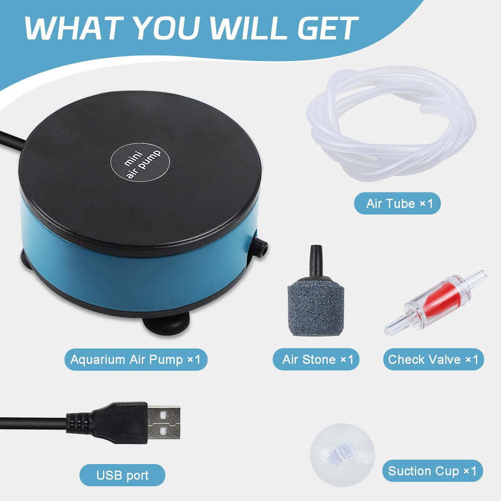 Todosy Nano Silent Pump setup with accessories enables quick, mess-free aquarium installation