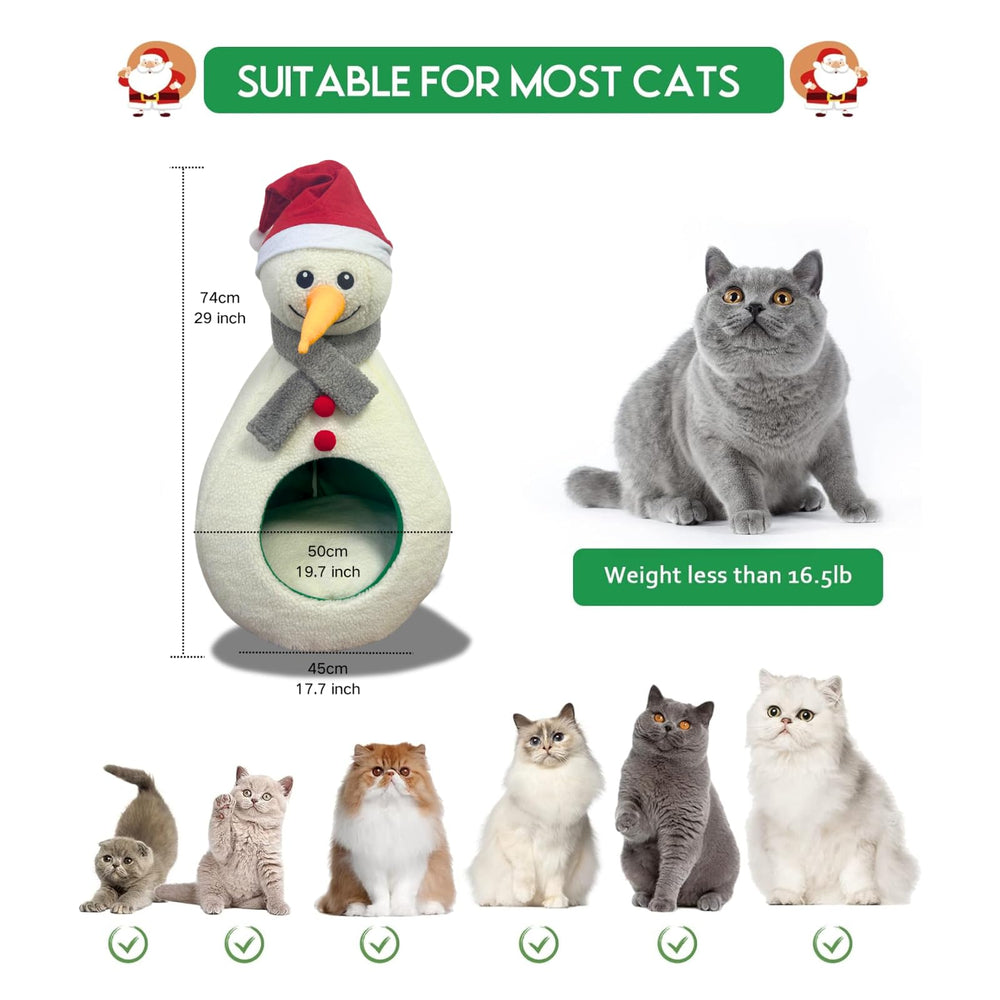 TOGETHERTOYO Christmas cat bed removable cave for easy cleaning