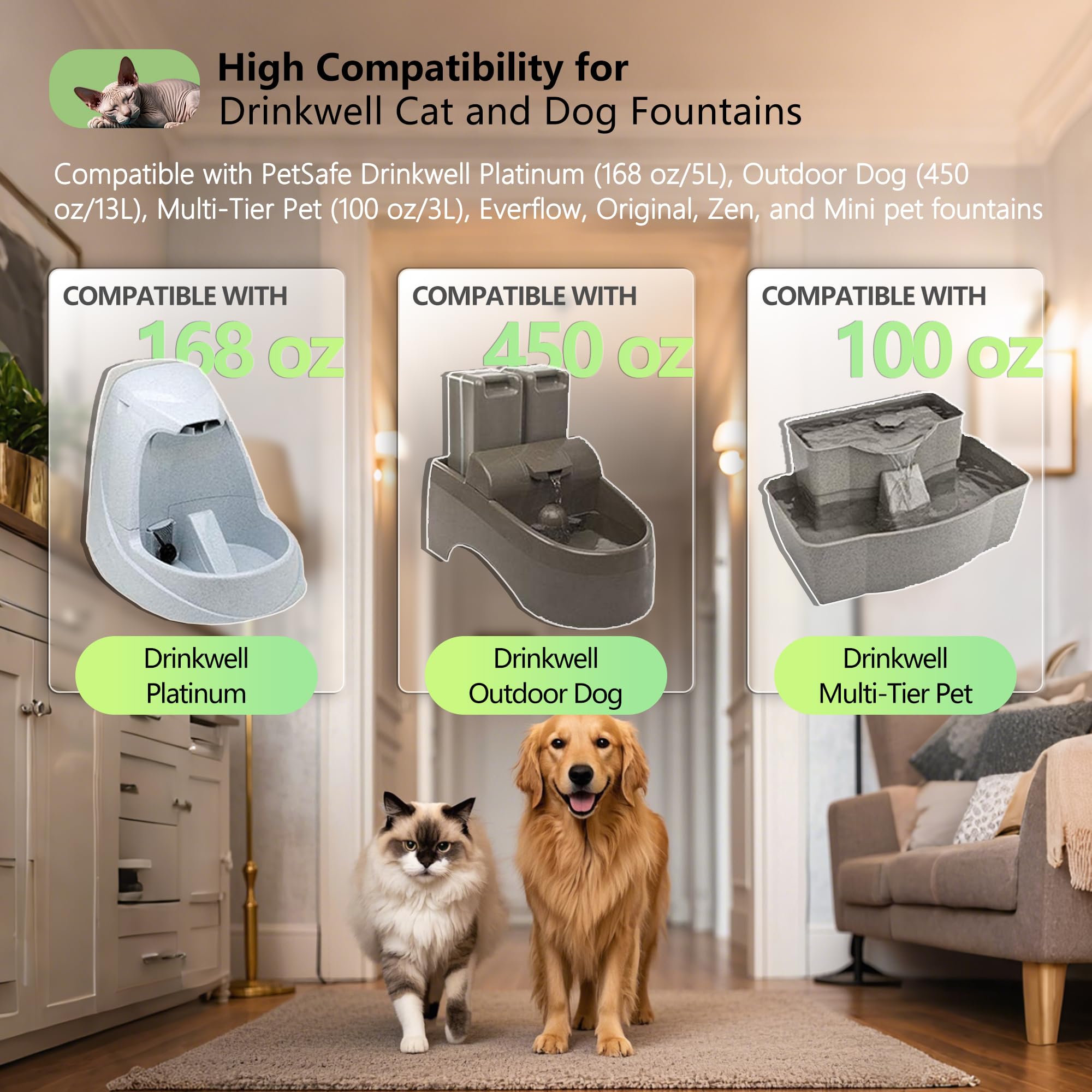 TOGGATH cat water fountain filter charcoal close-up highlights premium coconut shell activation and odor control.