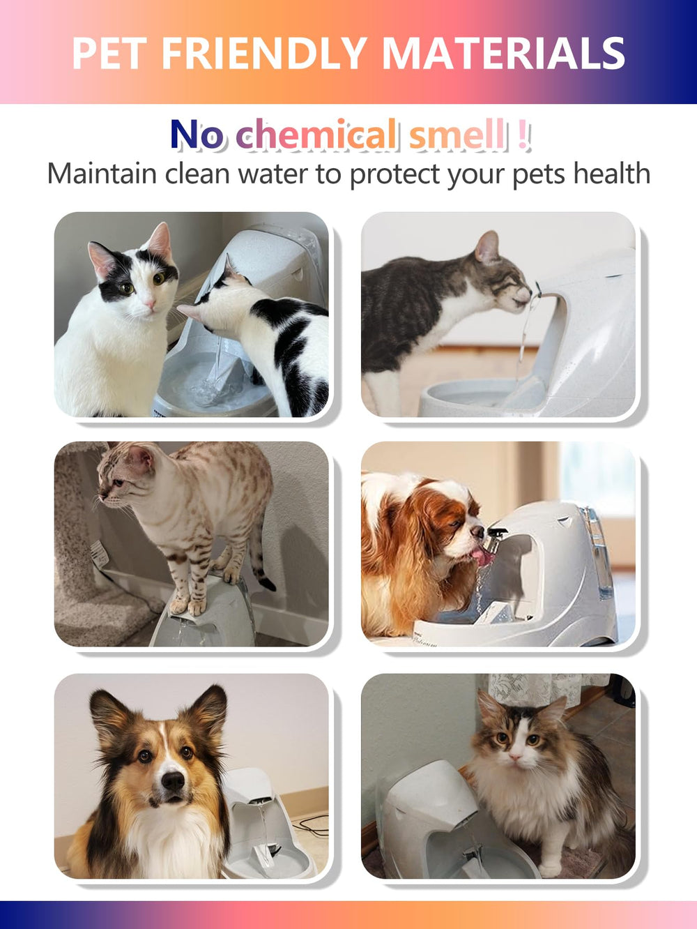 TOGGATH cat water fountain filter leak-proof design prevents spills for tidy homes