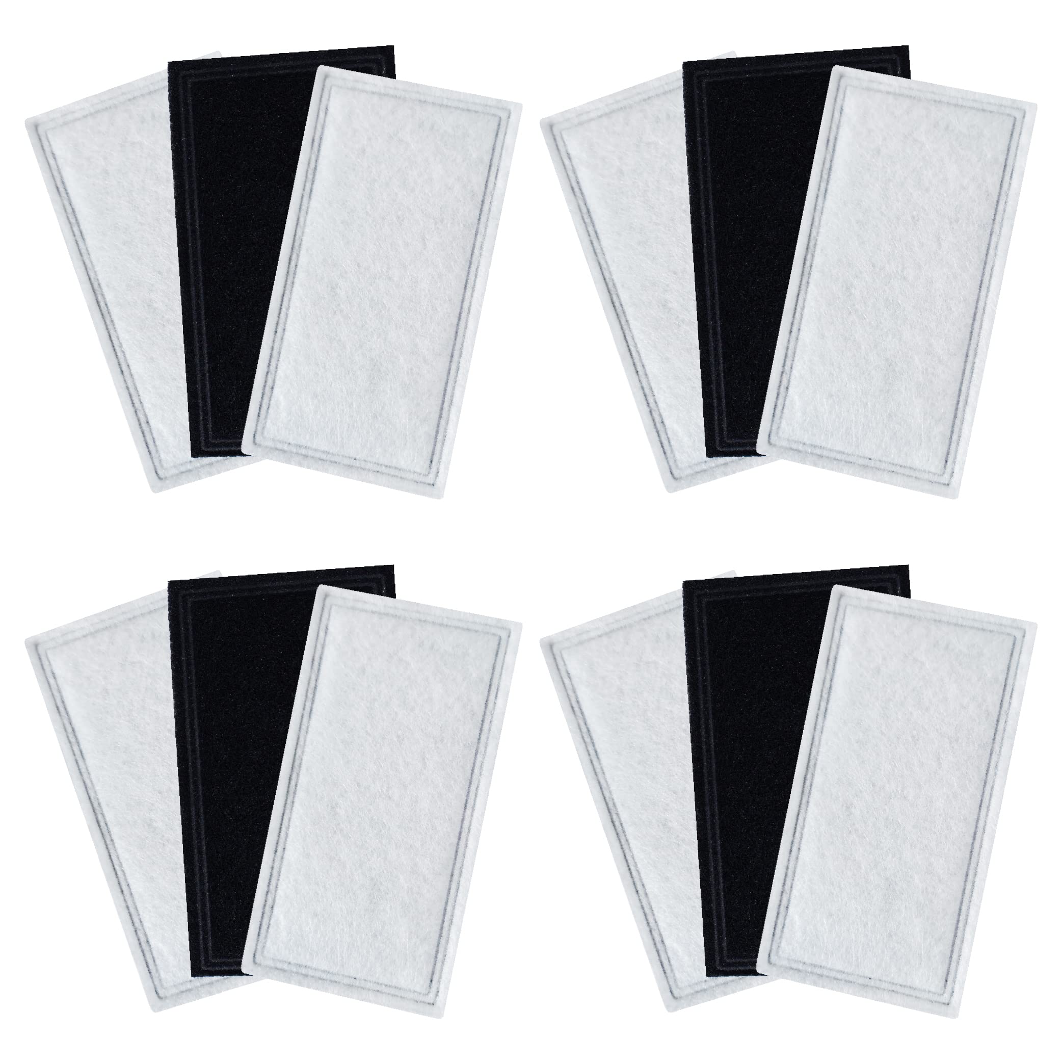 TOGGATH pet fountain filter 12-pack packaging closeup for convenient replacement and clean water.