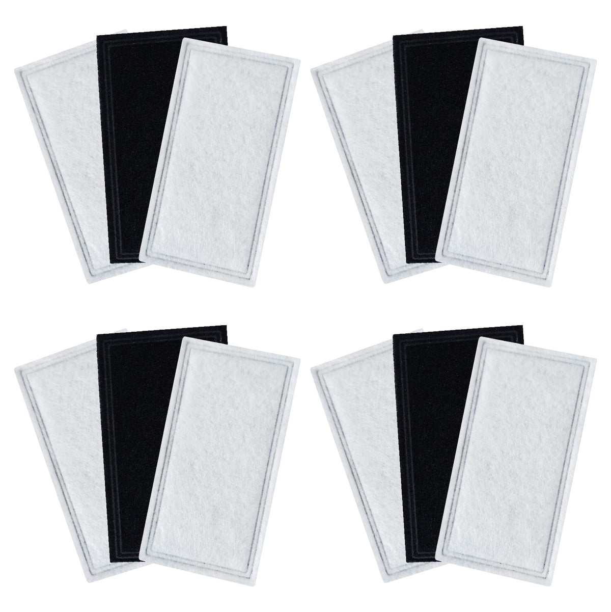 TOGGATH pet fountain filter 12-pack packaging closeup for convenient replacement and clean water.